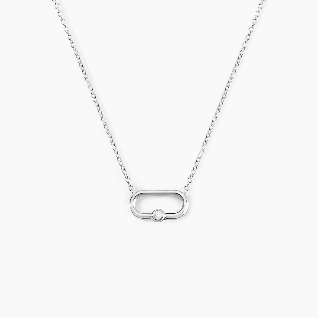 Collier Infini Pop Argent Blanc Oxyde De Zirconium - Colliers fantaisie Femme | Histoire d&rsquo;Or