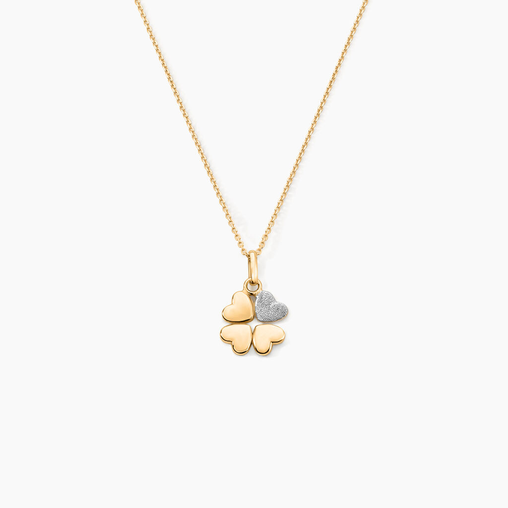 Pendentif Eudocie Coeur Trefle Or Jaune - Pendentifs Famille | Histoire d’Or