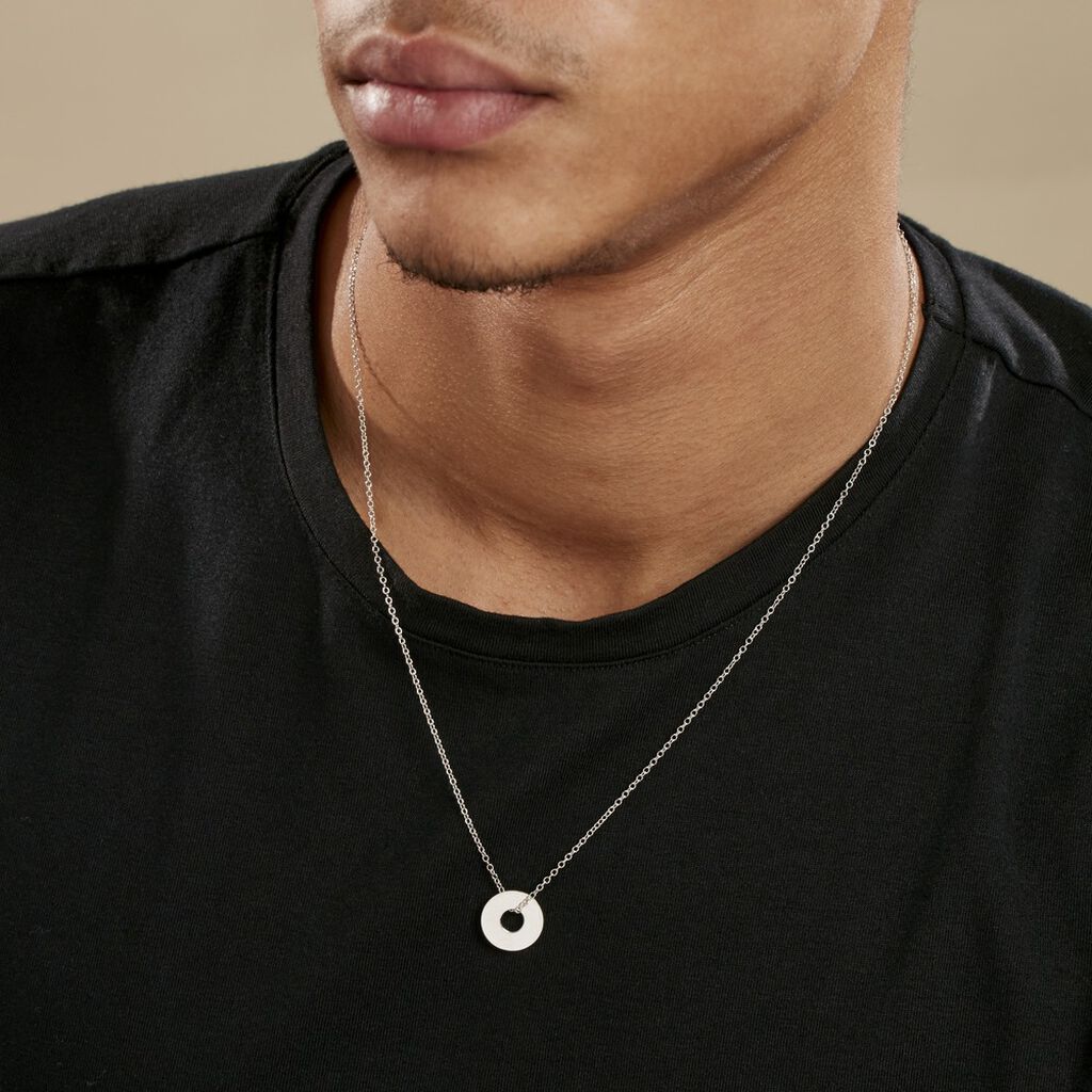Collier Argent Blanc Isandro - Colliers fantaisie Homme | Histoire d’Or