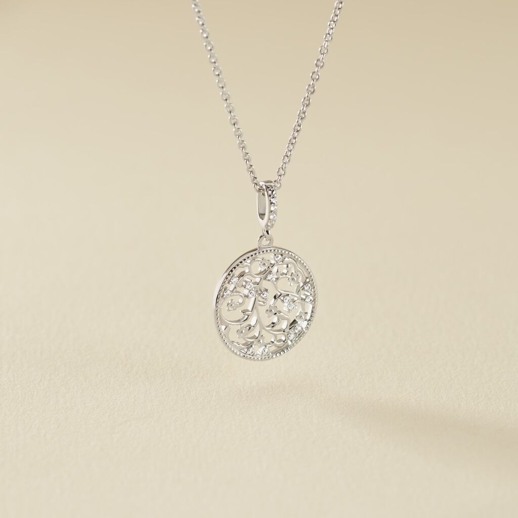 Collier Argent Plantain Oxydes De Zirconium - Colliers fantaisie Femme | Histoire d&rsquo;Or
