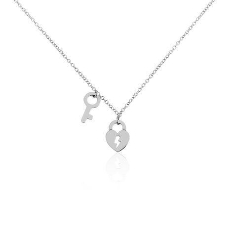 Collier Argent Blanc Kenocha - Colliers Coeur Femme | Histoire d’Or