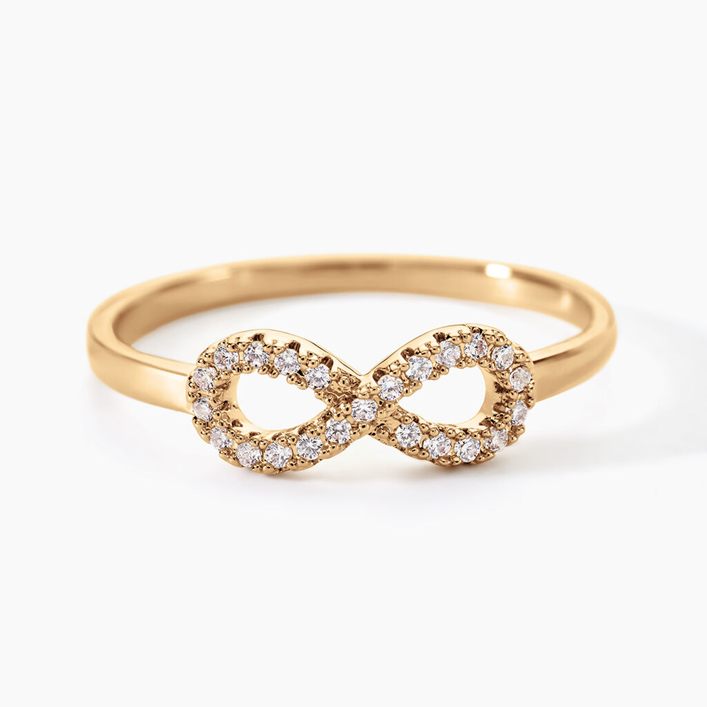 Bague Merane Plaqu&eacute; Or Jaune Oxyde De Zirconium - Bagues avec pierre Femme | Histoire d&rsquo;Or