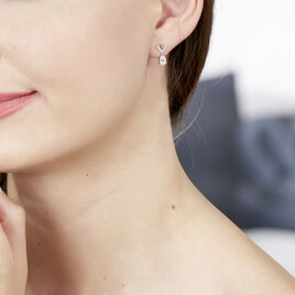 Boucles D'oreilles Pendantes Zettia Argent Blanc Oxyde De Zirconium - Boucles d'oreilles fantaisie Femme | Histoire d’Or