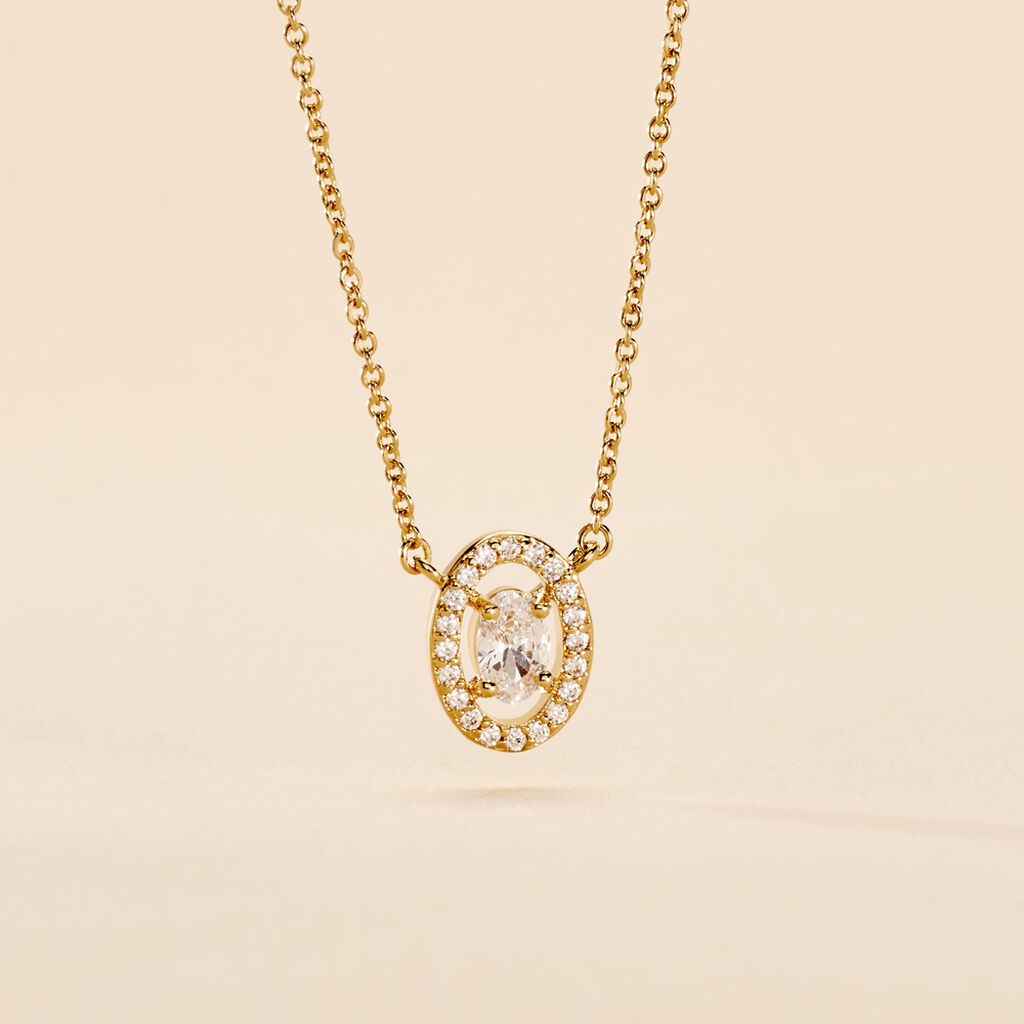 Collier Classical Plaqu&eacute; Or Jaune Oxyde De Zirconium - Colliers fantaisie Femme | Histoire d&rsquo;Or