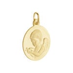 Medaille Or Jaune Ange Et Oiseau - Pendentifs Bapt&ecirc;me Famille | Histoire d&rsquo;Or