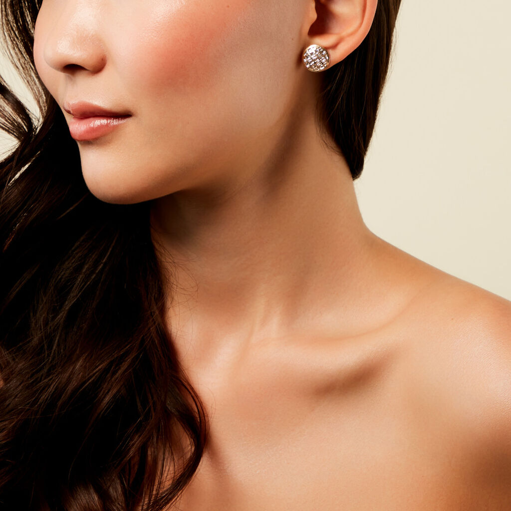 Boucles D'Oreilles Puces Adonijah Or Bicolore - Clous d'oreilles Femme | Histoire d’Or