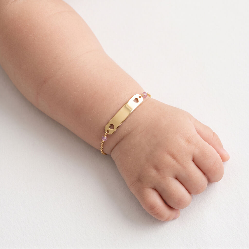 Bracelet Identit&eacute; Alessandra Or Jaune Oxyde De Zirconium - Bracelets Communion Enfant | Histoire d&rsquo;Or