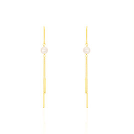 Boucles D'oreilles Pendantes Salman Or Jaune Perle De Culture - Boucles d'oreilles pendantes Femme | Histoire d’Or