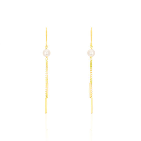Boucles D'oreilles Pendantes Salman Or Jaune Perle De Culture - Boucles d'oreilles pendantes Femme | Histoire d’Or