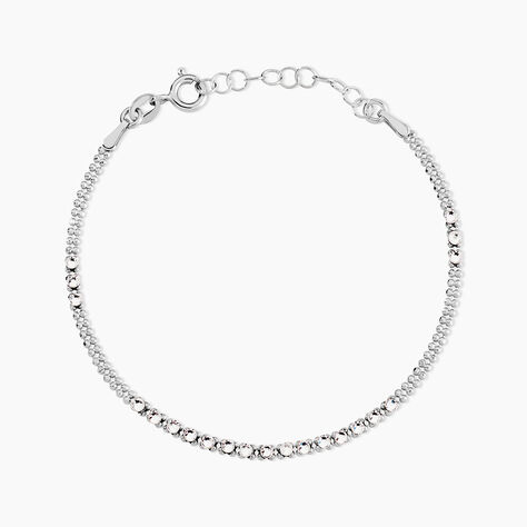 Bracelet Emna Argent Blanc Pierre De Synthese - Bracelets Femme | Histoire d&rsquo;Or