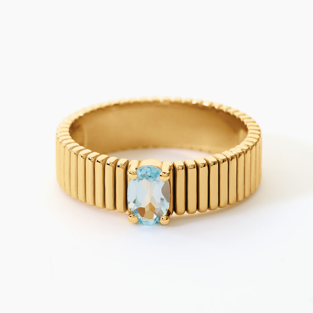 Bague Joany Argent Dor&eacute; A L'Or 750/1000 Topaze - Bagues solitaires Femme | Histoire d&rsquo;Or