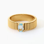 Bague Joany Argent Dor&eacute; A L'Or 750/1000 Topaze - Bagues solitaires Femme | Histoire d&rsquo;Or