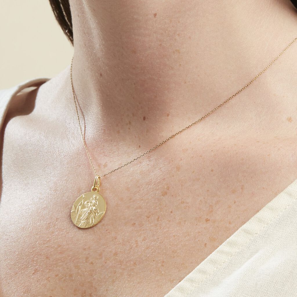 Medaille Or Jaune Saint Christophe - Pendentifs Baptême Famille | Histoire d’Or
