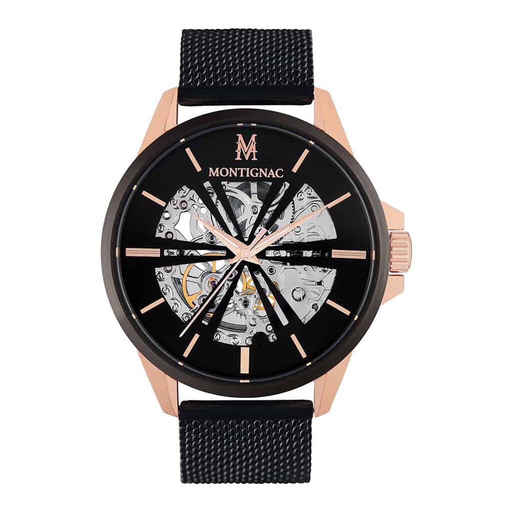 Montre Montignac Round Automatique Noir - Montres Homme | Histoire d’Or