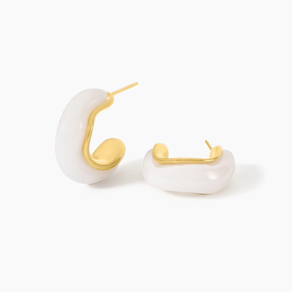 Cr&eacute;oles Idina Acier Jaune - Boucles d'oreilles cr&eacute;oles Femme | Histoire d&rsquo;Or