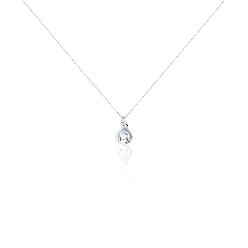 Collier Dai Or Blanc Topaze Oxyde - Colliers Femme | Histoire d’Or