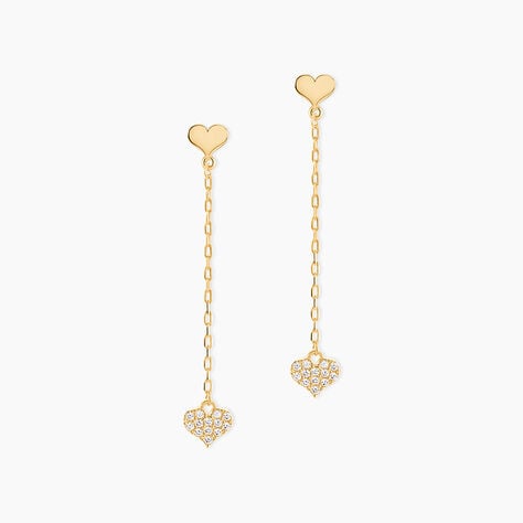 Boucles D'Oreilles Pendantes Cheri Or Jaune Oxyde - Boucles d'oreilles pendantes Femme | Histoire d&rsquo;Or