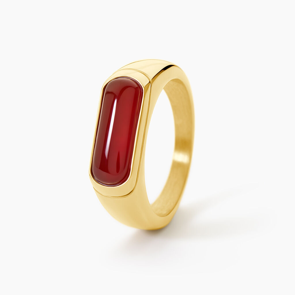 Bague Jazz Acier Jaune Agate - Bagues solitaires Femme | Histoire d&rsquo;Or