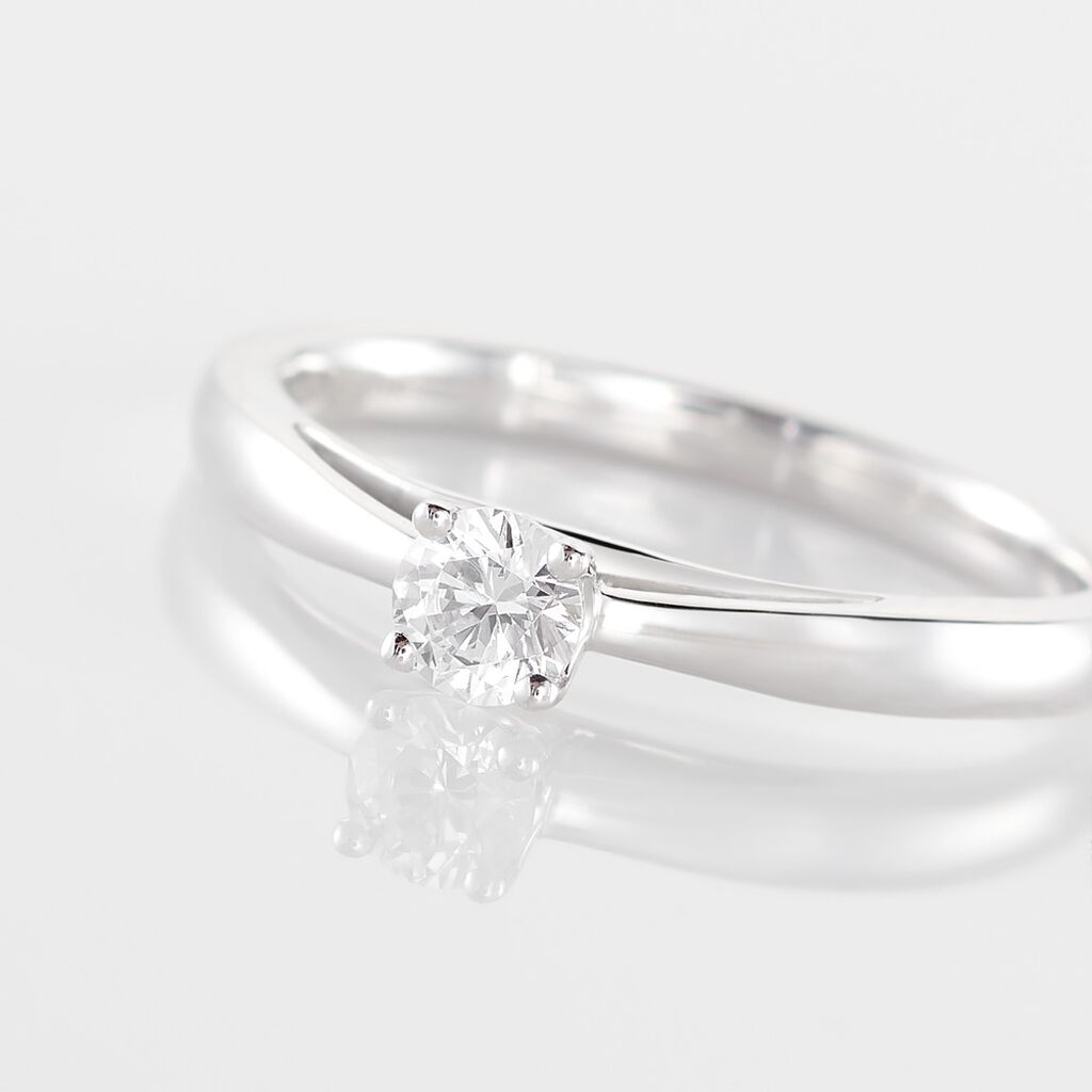 Bague Solitaire Iris Or Blanc Diamant - Bagues solitaires Femme | Histoire d’Or