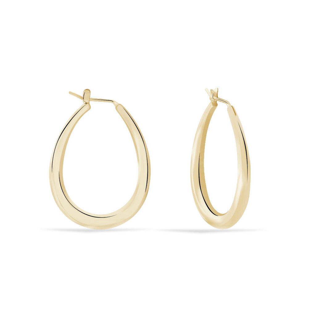 Cr&eacute;oles Olivia Ovale Plaqu&eacute; Or Jaune - Boucles d'oreilles cr&eacute;oles Femme | Histoire d&rsquo;Or
