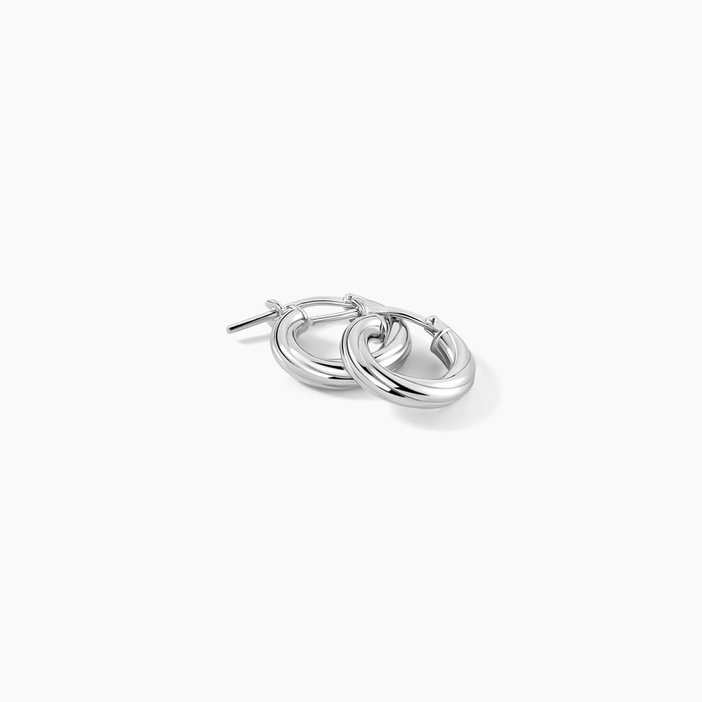 Créoles Maia Argent Blanc - Boucles d'oreilles créoles Femme | Histoire d’Or