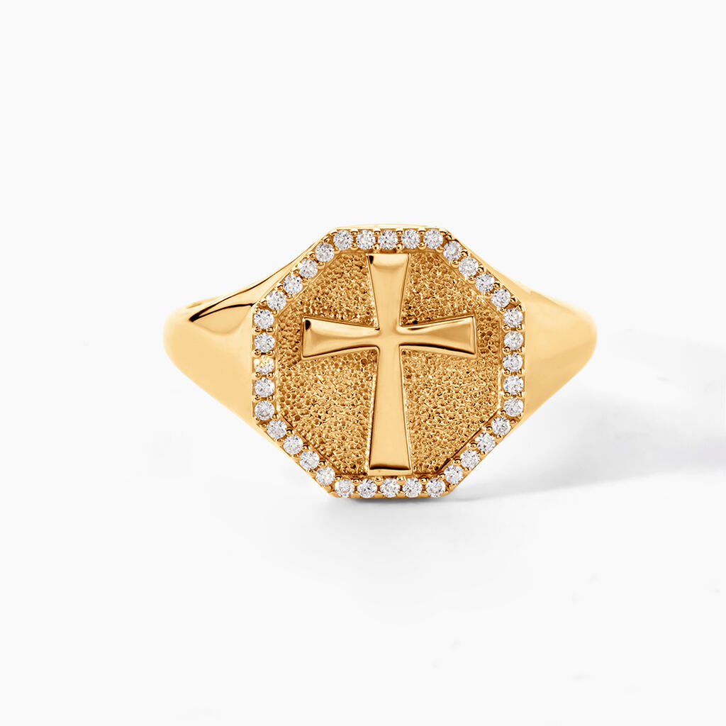 Chevali&egrave;re Erich Or Jaune Oxyde De Zirconium - Bagues de fian&ccedil;ailles Homme | Histoire d&rsquo;Or