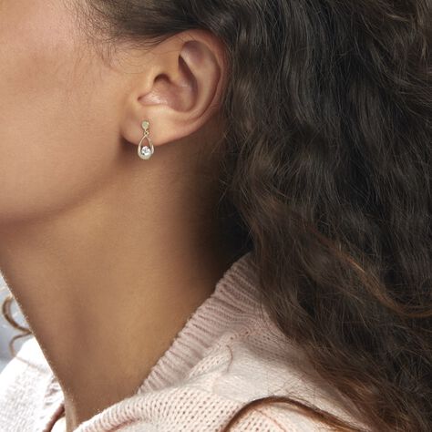 Boucles D'oreilles Pendantes Phaenna Or Jaune Oxyde De Zirconium - Boucles d'oreilles pendantes Femme | Histoire d’Or
