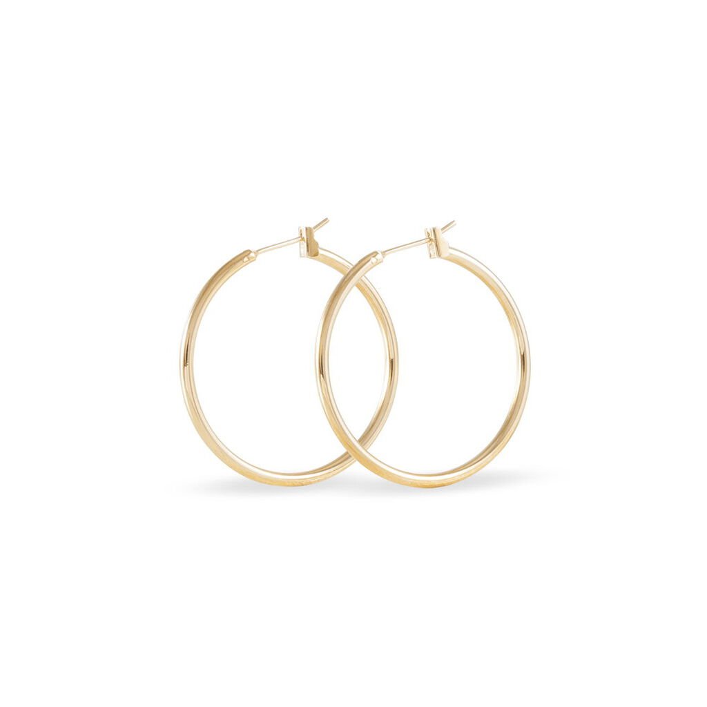 Cr&eacute;oles Ada Lisse Plaque Or Jaune - Boucles d'oreilles cr&eacute;oles Femme | Histoire d&rsquo;Or