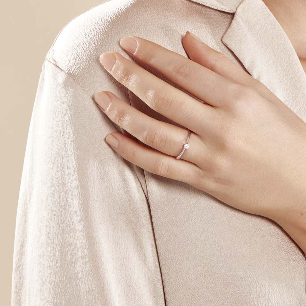 Bague Solitaire Victoria Or Blanc Diamant - Bagues solitaires Femme | Histoire d’Or