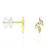 Boucles D'oreilles Pendantes Edia Feuille Or Jaune Oxyde De Zirconium - Boucles d'oreilles pendantes Femme | Histoire d’Or