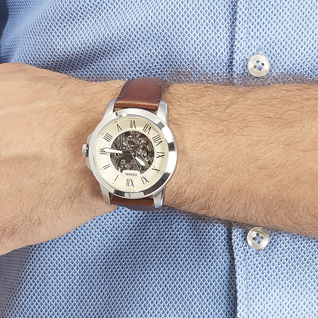 Montre Fossil Grant Automatique Beige - Montres Homme | Histoire d’Or