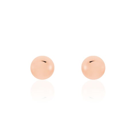 Boucles D'oreilles Puces Fidelia Boule Or Rose - Clous d'oreilles Femme | Histoire d&rsquo;Or