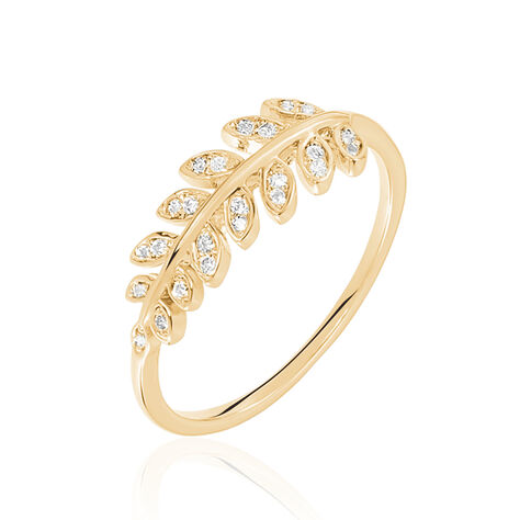 Bague Luz Plaque Or Jaune Oxyde De Zirconium - Bagues avec pierre Femme | Histoire d’Or