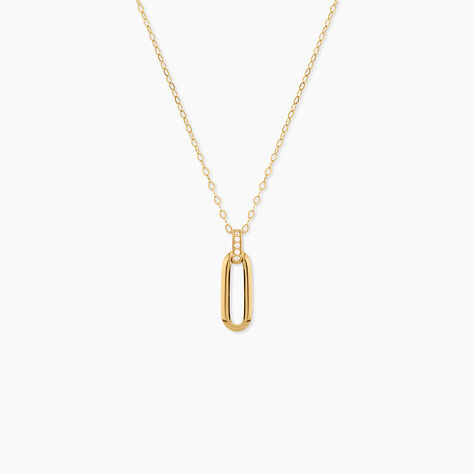 Collier Caty Argent Dor&eacute; A L'Or 750/1000 Oxyde De Zirconium - Colliers Femme | Histoire d&rsquo;Or