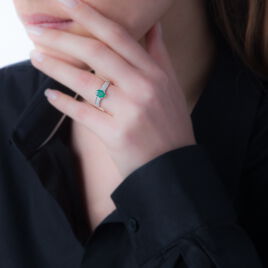 Bague Crista Or Blanc Citrine Et Diamant - Bagues solitaires Femme | Histoire d’Or
