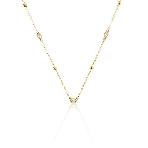 Collier Sautoir Plaqué Or Jaune Kristia Oxydes De Zirconium - Sautoirs Femme | Histoire d’Or