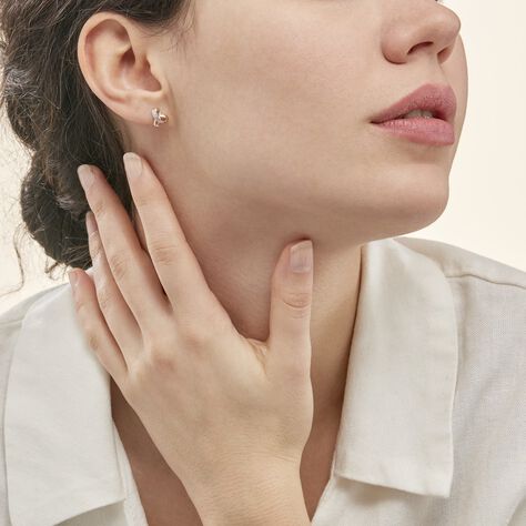 Boucles D'oreilles Puces Volute Or Jaune Diamant - Clous d'oreilles Femme | Histoire d’Or