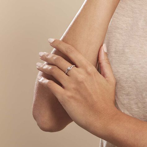 Bague Antigone Or Blanc Diamant - Bagues solitaires Femme | Histoire d’Or