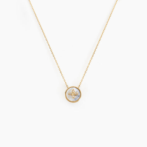 Collier Talisman Or Jaune Nacre Diamant - Colliers Femme | Histoire d&rsquo;Or