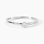Solitaire  Natalia Platine Blanc Diamant - Bagues solitaires Femme | Histoire d&rsquo;Or