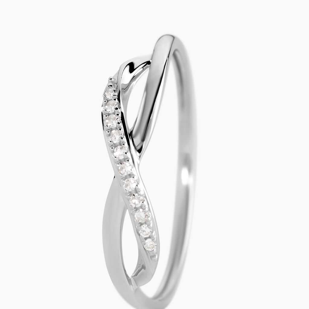 Bague Smina Or Blanc Diamant - Bagues avec pierre Femme | Histoire d&rsquo;Or