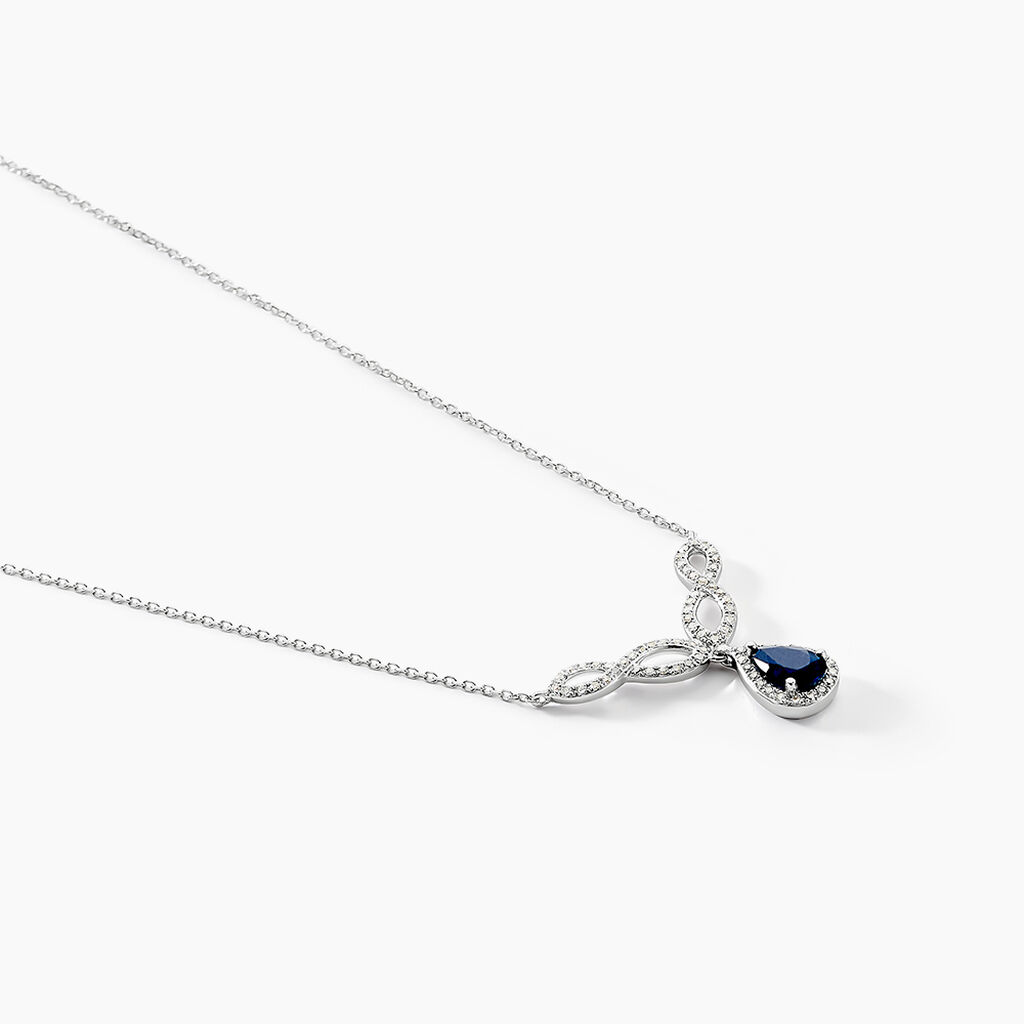 Collier Sissi Or Blanc Saphir Diamant - Colliers Femme | Histoire d’Or