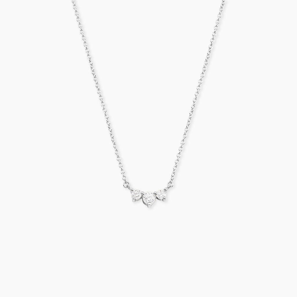 Collier Darlene Argent Blanc Oxyde De Zirconium - Colliers fantaisie Femme | Histoire d&rsquo;Or