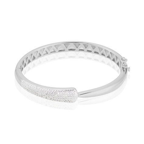 Bracelet Jonc Andie Argent Blanc Oxyde De Zirconium - Bracelets joncs Femme | Histoire d&rsquo;Or