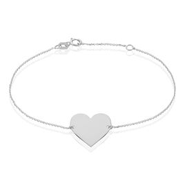 Bracelet Coeur Gravable Or Blanc - Bracelets Naissance Femme | Histoire d’Or
