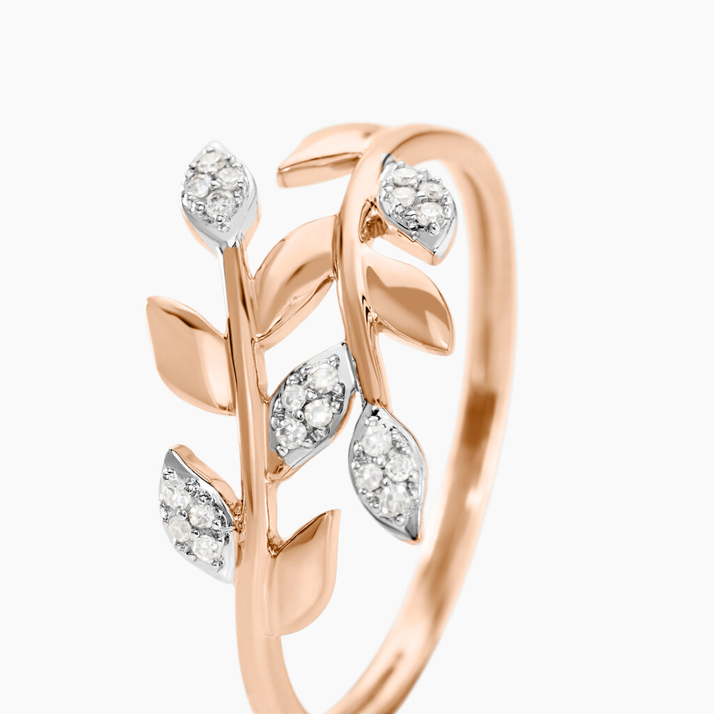 Bague Emelyne Or Rose Diamant - Bagues avec pierre Femme | Histoire d’Or