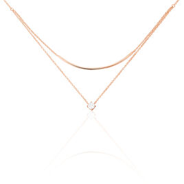 Collier Ruth Argent Rose Oxyde De Zirconium - Colliers doubles et triples chaînes Femme | Histoire d’Or