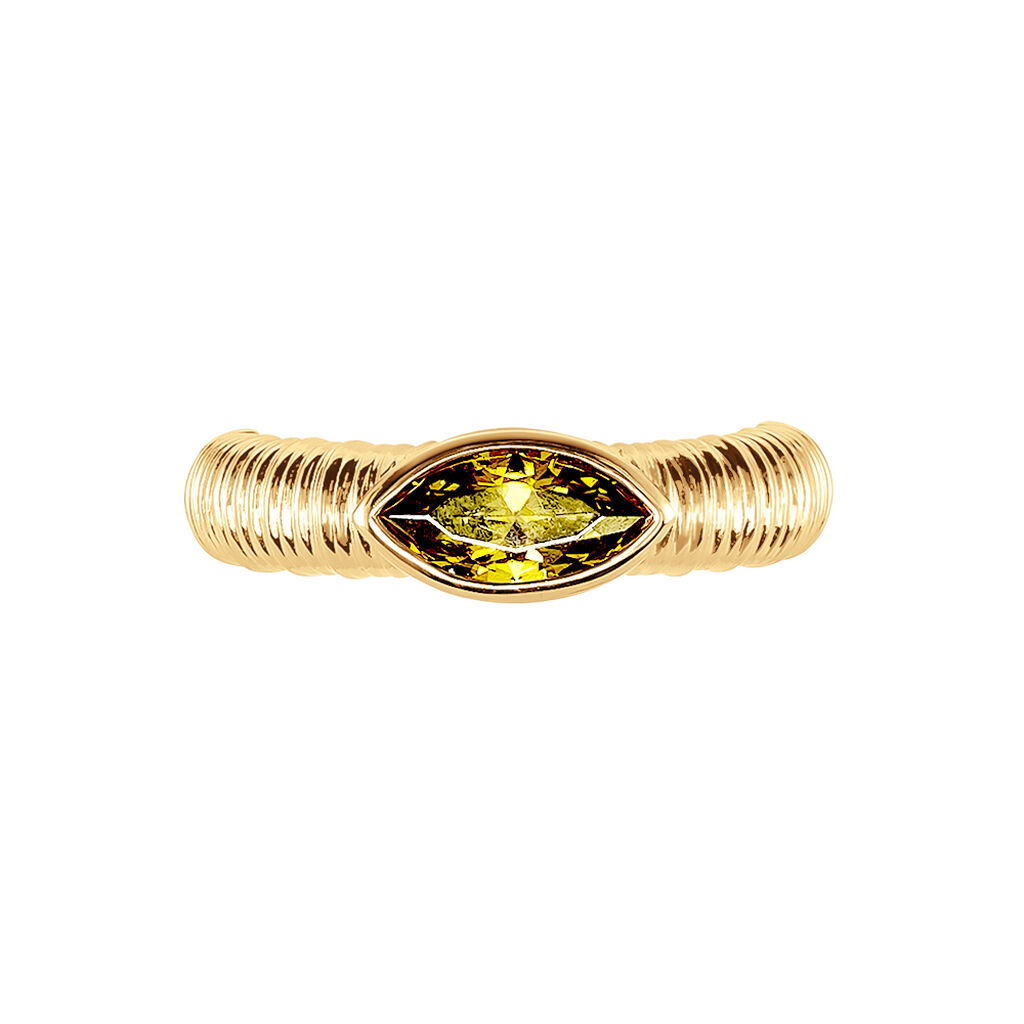 Bague Angelica Plaque Or Jaune Oxyde De Zirconium - Bagues solitaires Femme | Histoire d’Or