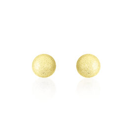 Boucles D'oreilles Puces Fidelia Boule Sablee Or Jaune - Clous d'oreilles Femme | Histoire d’Or