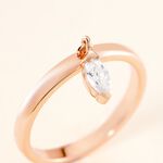 Bague Kenta Argent Rose Oxyde De Zirconium - Bagues solitaires Femme | Histoire d&rsquo;Or